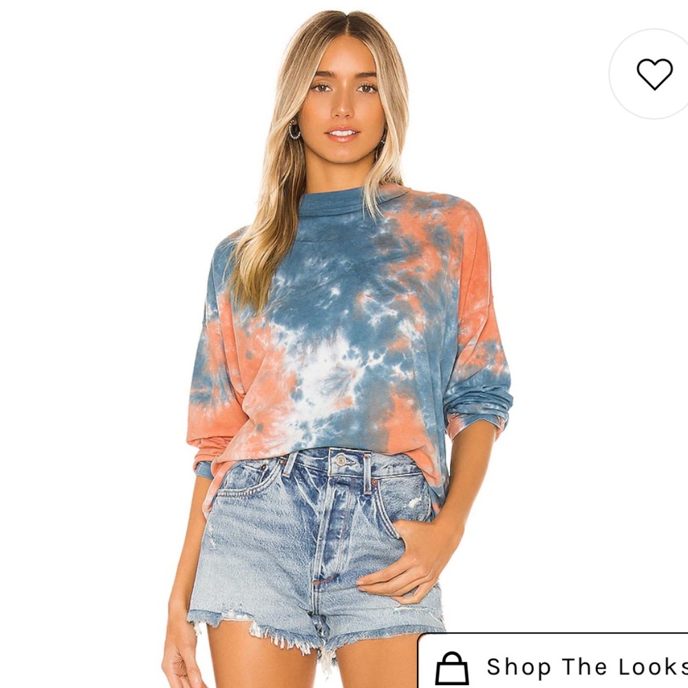NWT FREE PEOPLE Be Free tie dye oversized tee - Picture 4 of 12